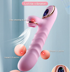 Vibrador sexual Lolita Telescopic Cake Sex Shop Juguetes Sexuales para Adultos